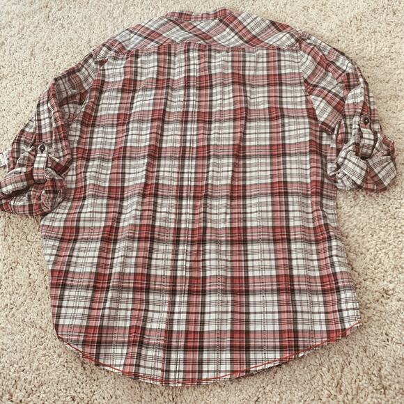 Threads & Heirs Shirt Macy’s Mens XXL Roll-Up Sleeve Button-Up Cotton Plaid NEW - Picture 5 of 8